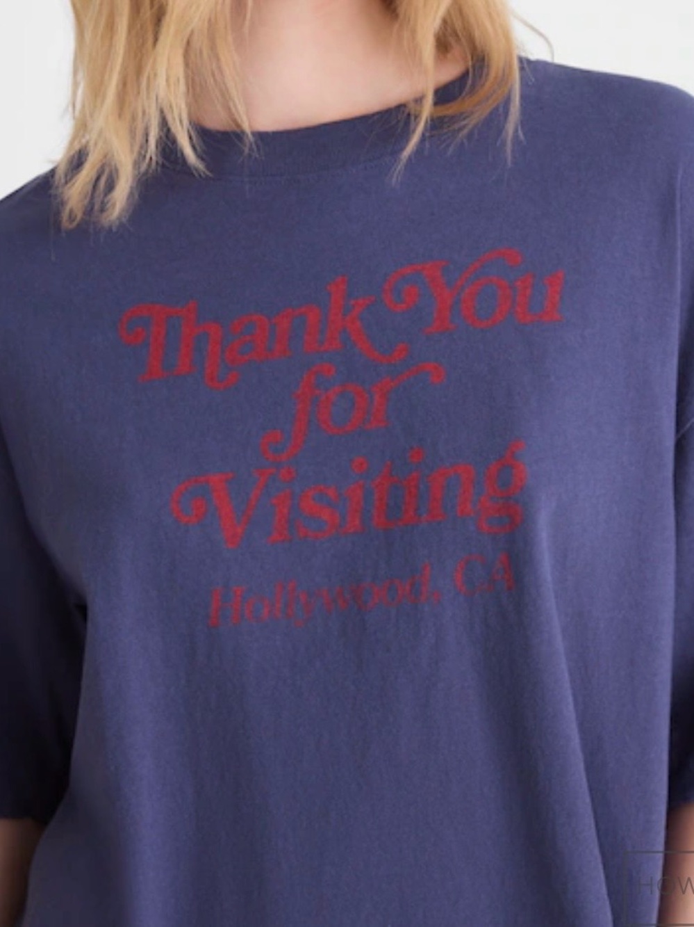 Madewell womenz Navy Graphic Tee with Red 'Thank You for Visiting' Tee SzXS